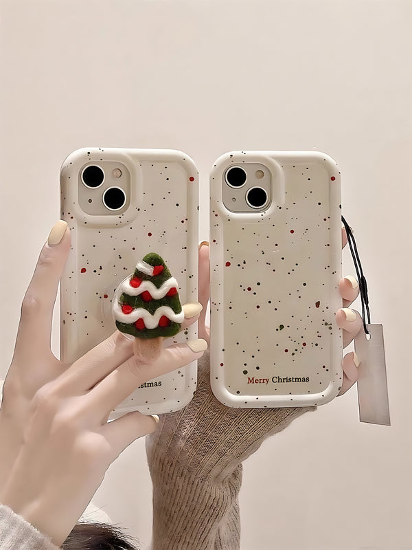 Concise Christmas Light Phone Case with Tree Kickstand (No Magsafe) (Applicable to iPhone 15-11)
