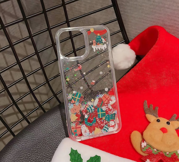 Video Effect：Flowing Snow Collection -Dropping Gifts Phone Case (Applicable to iPhone 15-11)