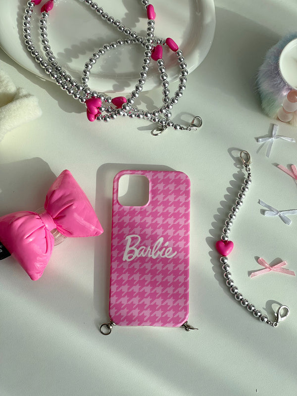 Retro Glam Houndstooth Barbie Phone Case  (Applicable to iPhone xs-14)
