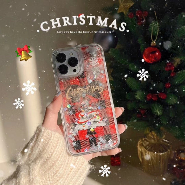 Video Effect：Flowing Snow Collection - Christmas Window Phone Case (Applicable to iPhone 15-11)